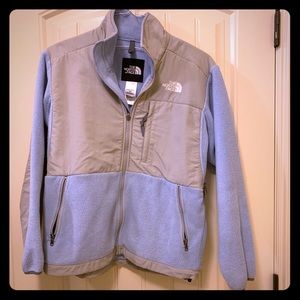 Blue North Face fleece jacket